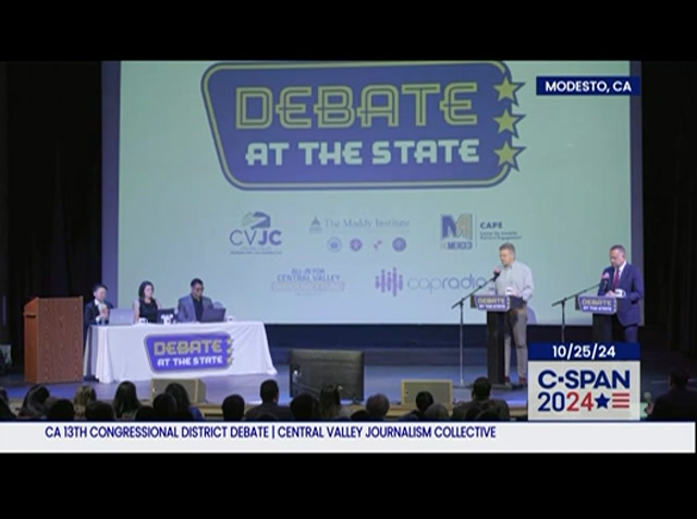 Campaign 2024 California 13th Congressional District Debate : CSPAN : October 29, 2024 11:58pm-1:19am EDT
