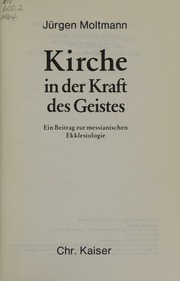 Cover of edition kircheinderkraft0000molt